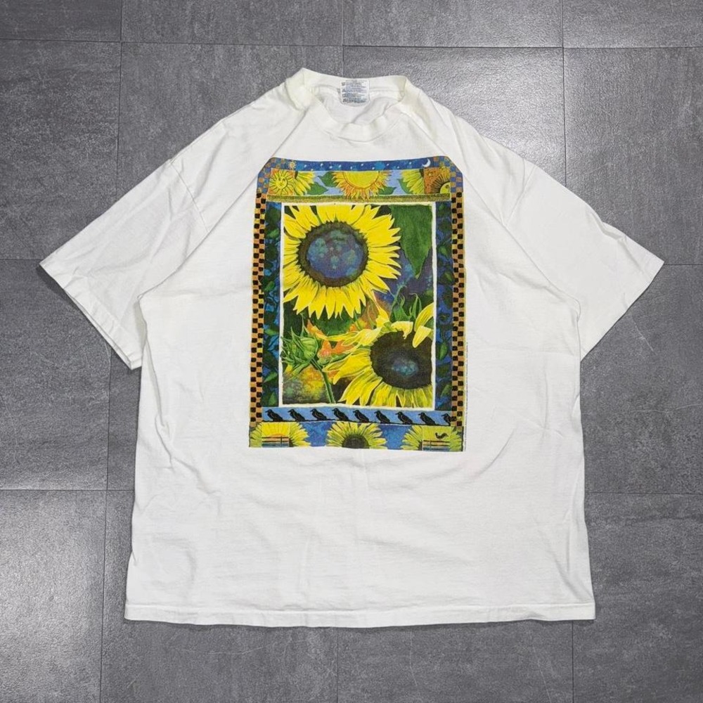Vintage 90s Single Stitch Sunflower T Shirt
